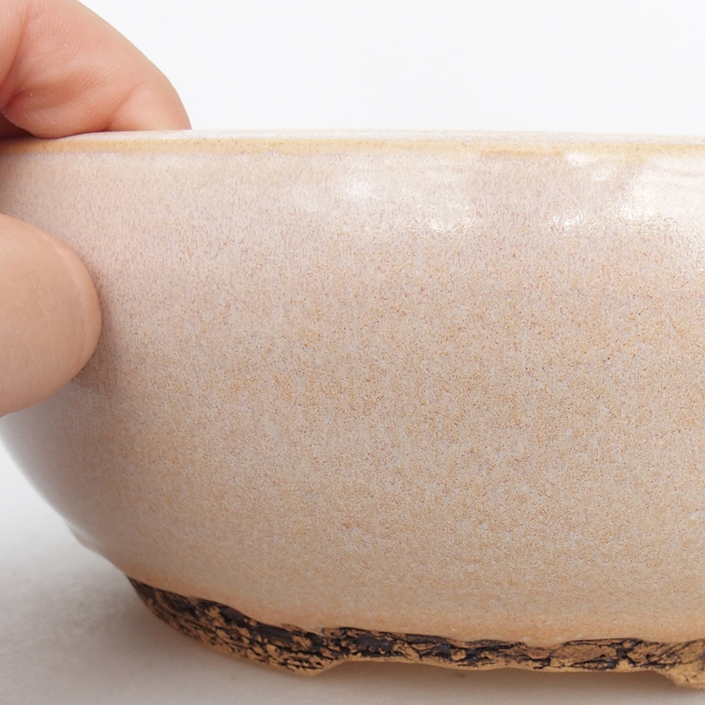 Bonsaischale aus Keramik 18,5 x 18,5 x 7,5 cm, Farbe beige