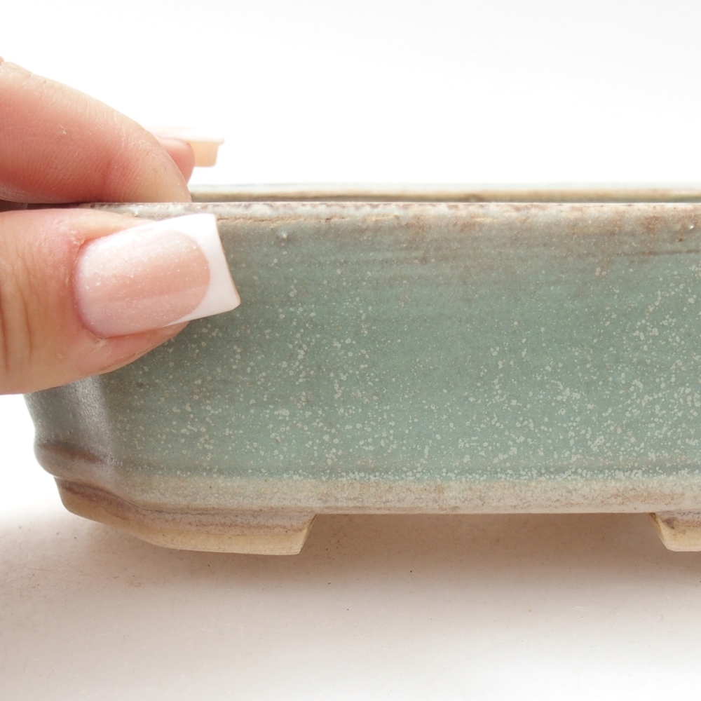 Bonsaischale aus Keramik 14 x 12 x 4,5 cm, grün