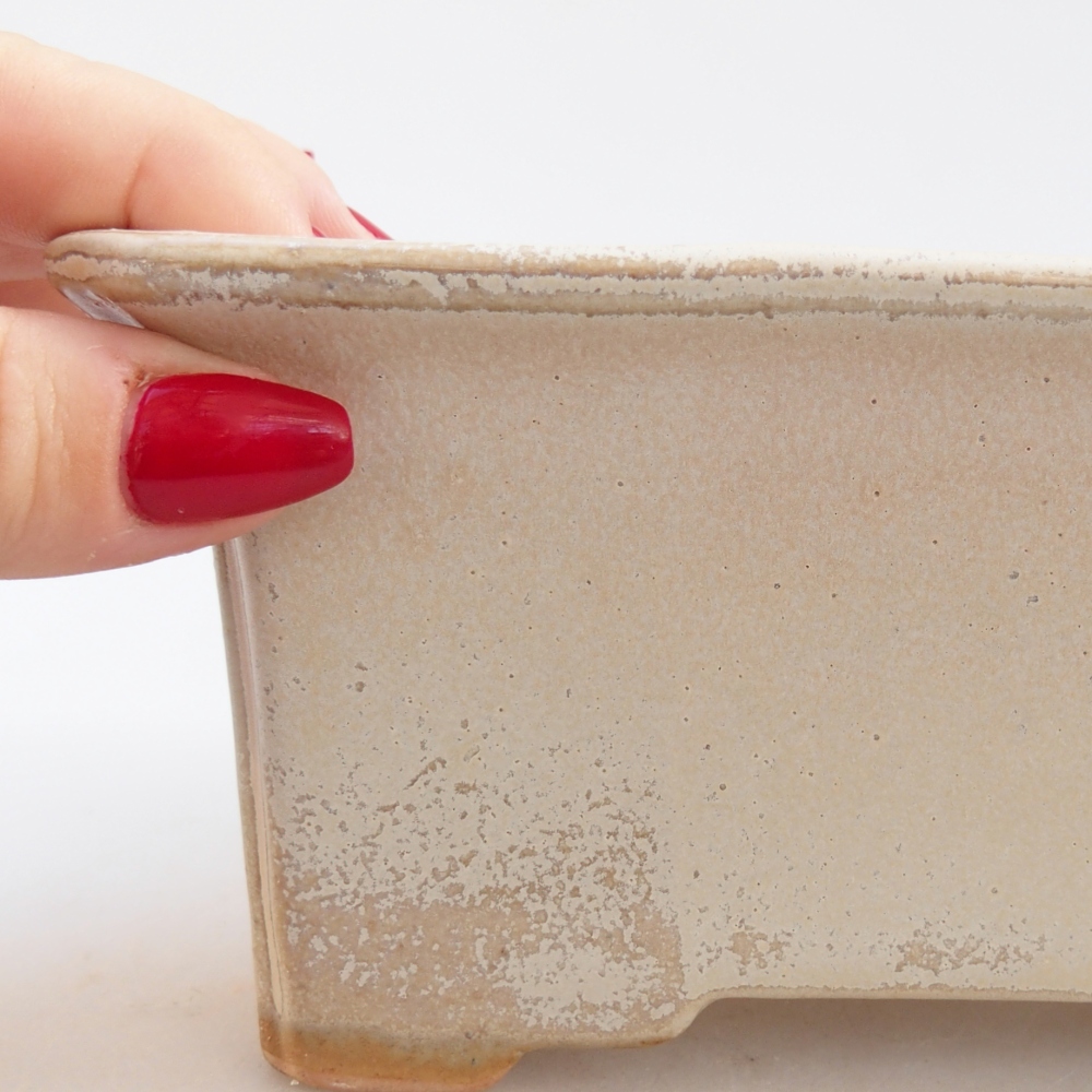 Bonsaischale aus Keramik 18 x 14 x 7 cm, Farbe beige
