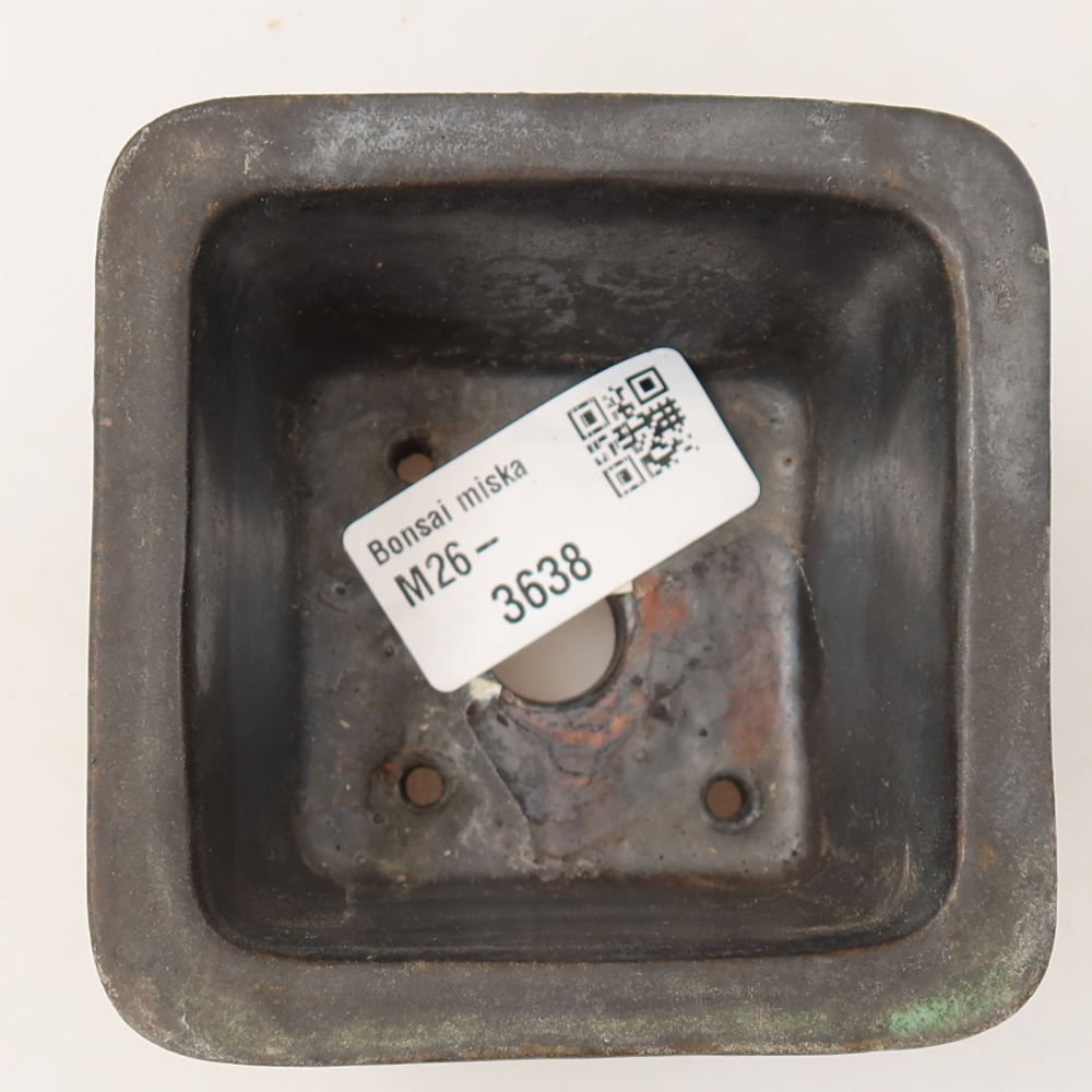 Bonsaischale aus Keramik 8,5 x 8,5 x 5,5 cm, braun