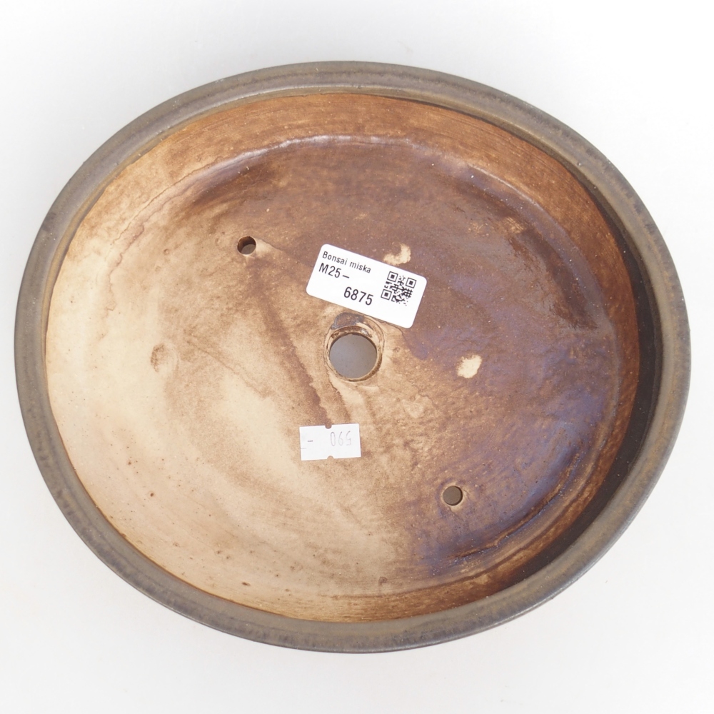 Bonsaischale aus Keramik 22,5 x 20 x 4,5 cm, braun