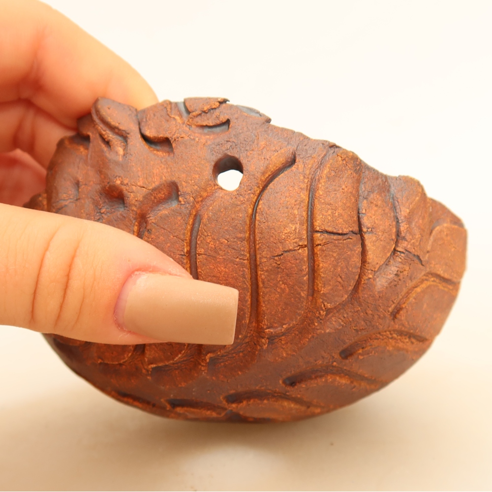 Keramikschale für Kokedama, 10 x 10 x 6,5 cm, Farbe: Braun
