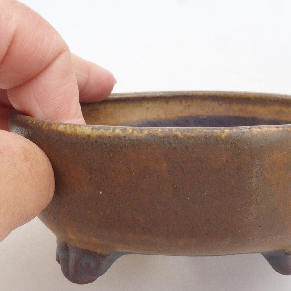 Bonsaischale aus Keramik 10 x 8,5 x 4 cm, braun