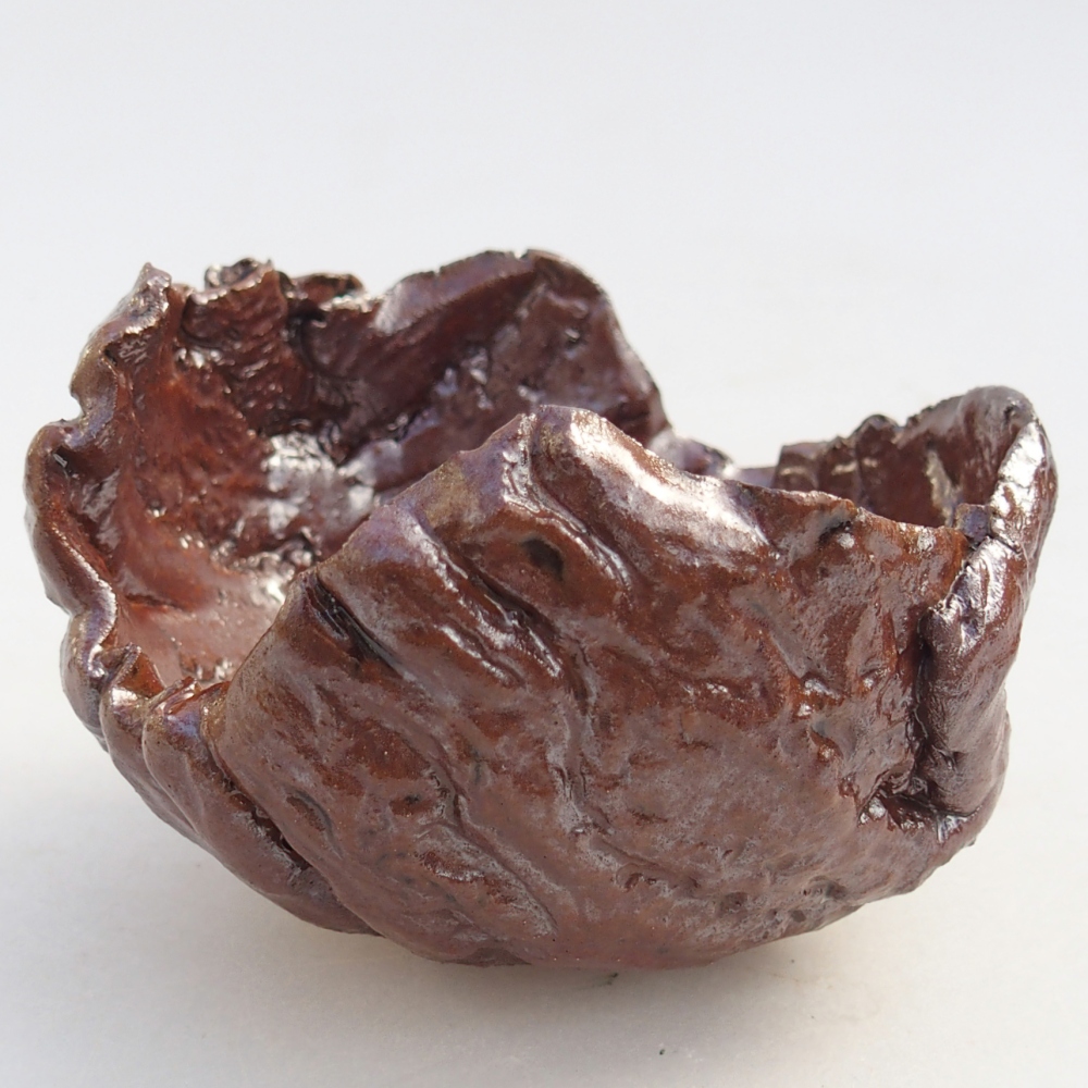 Keramische Muschel 10 x 10 x 7 cm , Farbe braun