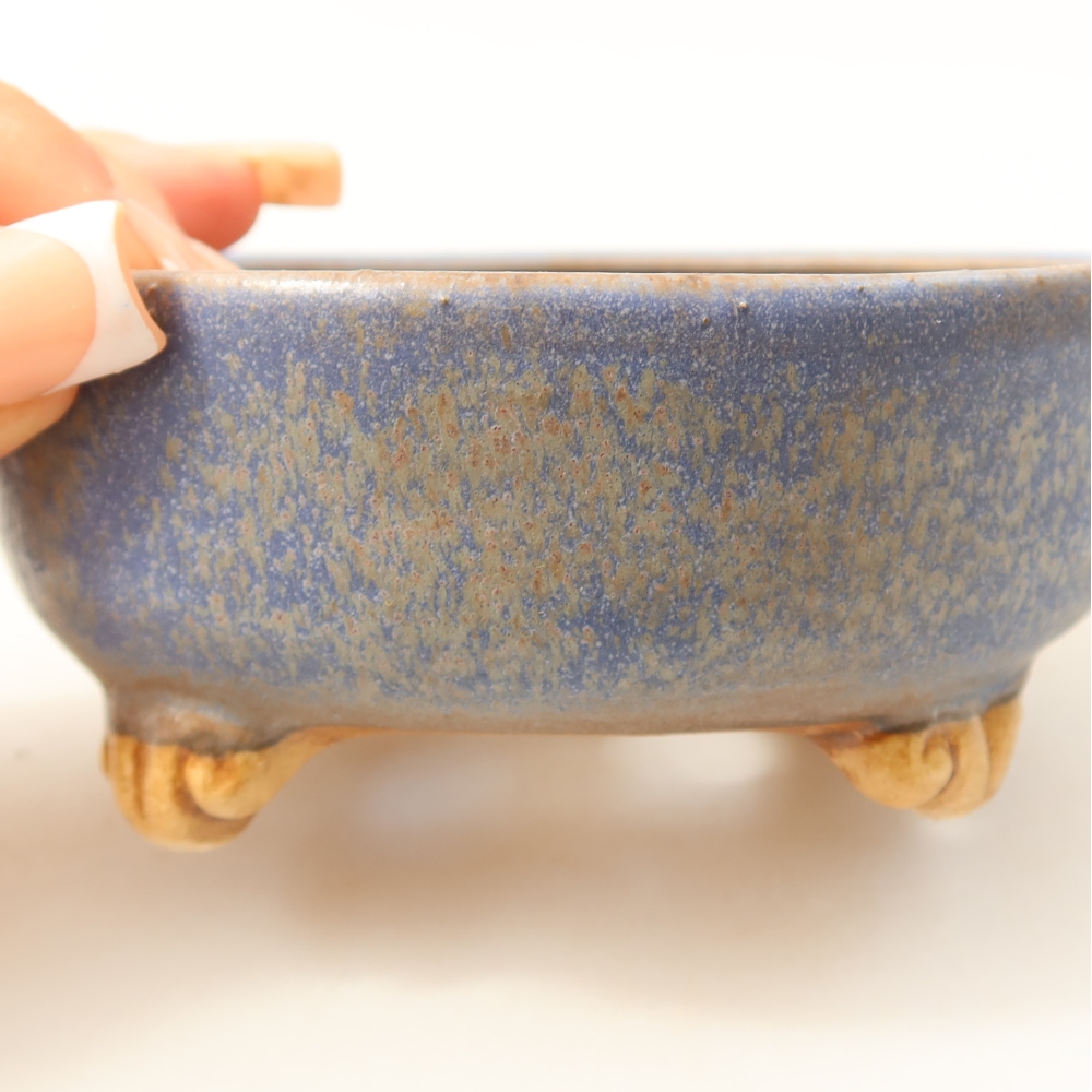 Bonsaischale aus Keramik 11 x 11 x 4,5 cm, Farbe blau