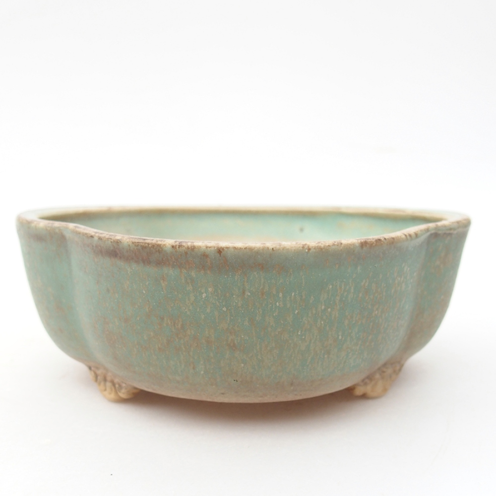 Bonsaischale aus Keramik 13,5 x 13 x 5 cm, grün