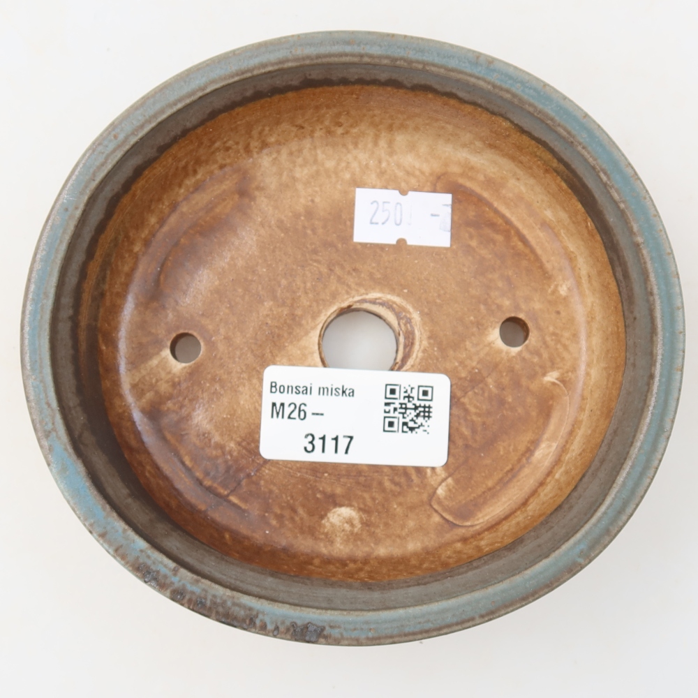 Keramik-Bonsai-Schale, 12,5 × 11,5 × 3,5 cm, Farbe: Blau