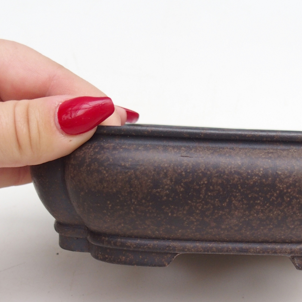 Bonsaischale aus Keramik 14 x 11 x 4,5 cm, Farbe bräunlich ocker