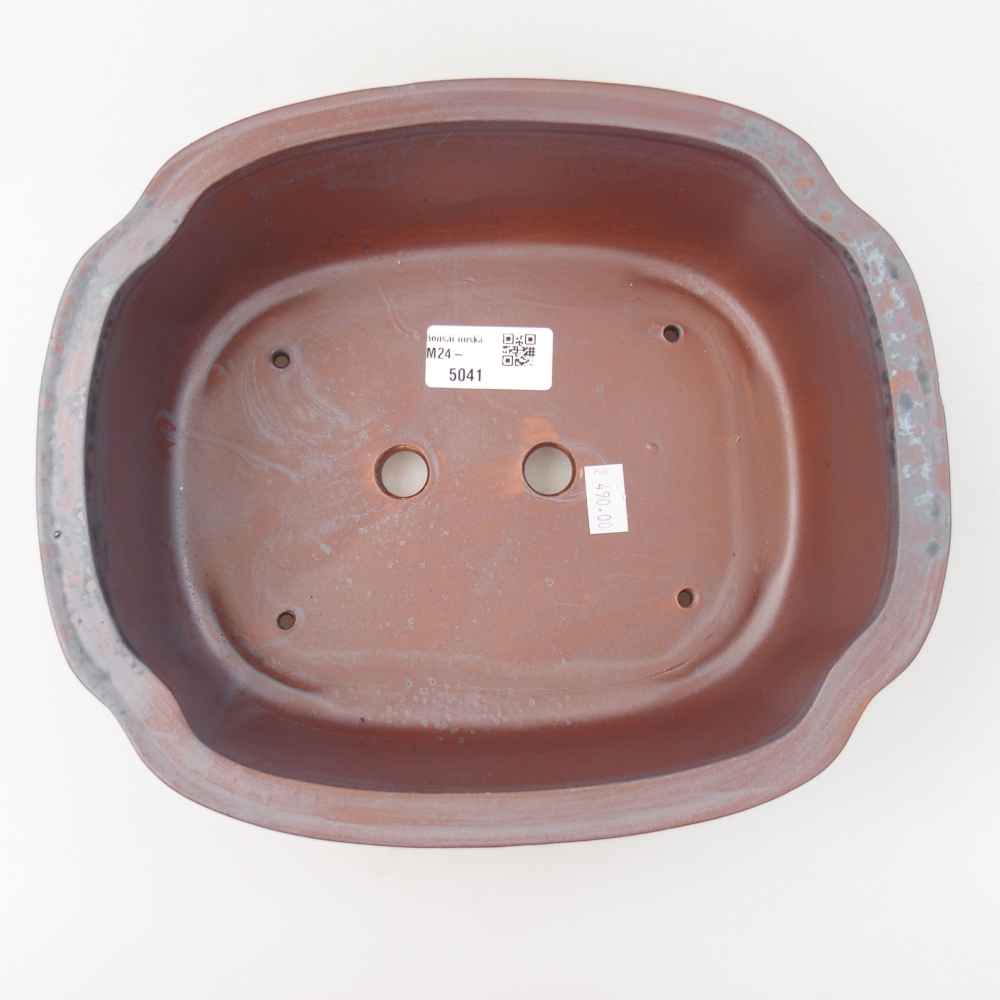 Bonsaischale aus Keramik 24,5 x 21 x 7 cm, metallfarben