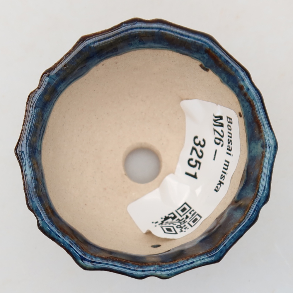 Keramik-Bonsai-Schale, 5,5 x 5,5 x 3,5 cm, Farbe: Blau