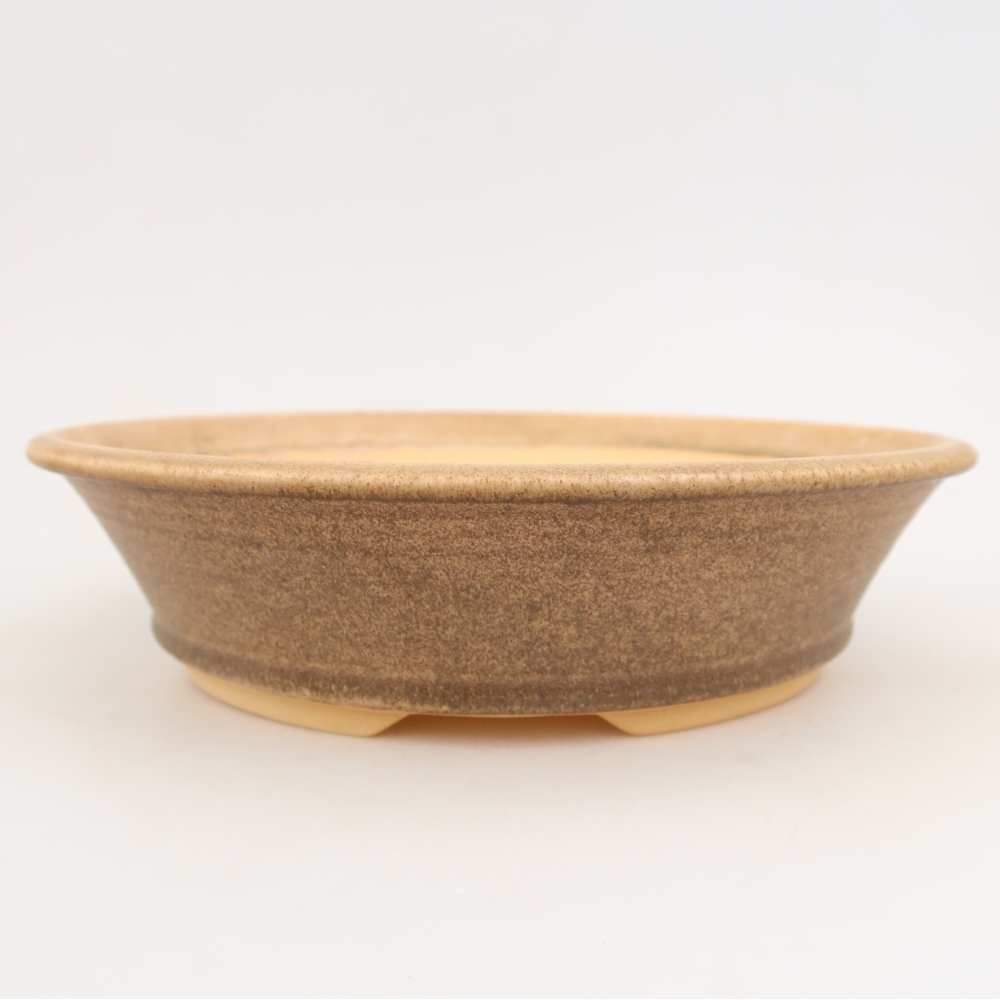Bonsai-Schale aus Keramik, 25,5 x 25,5 x 6,5 cm, Farbe: Braun