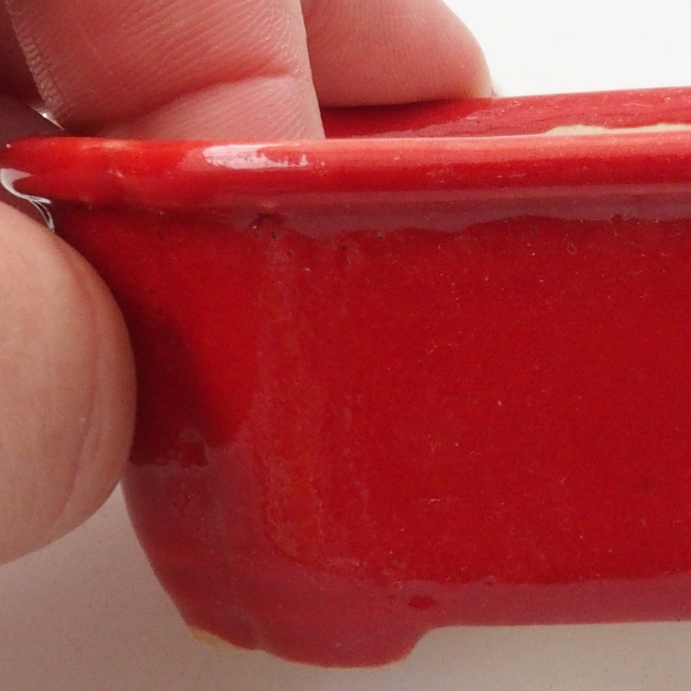 Mini-Bonsaischale 7 x 6,5 x 3 cm, Farbe rot