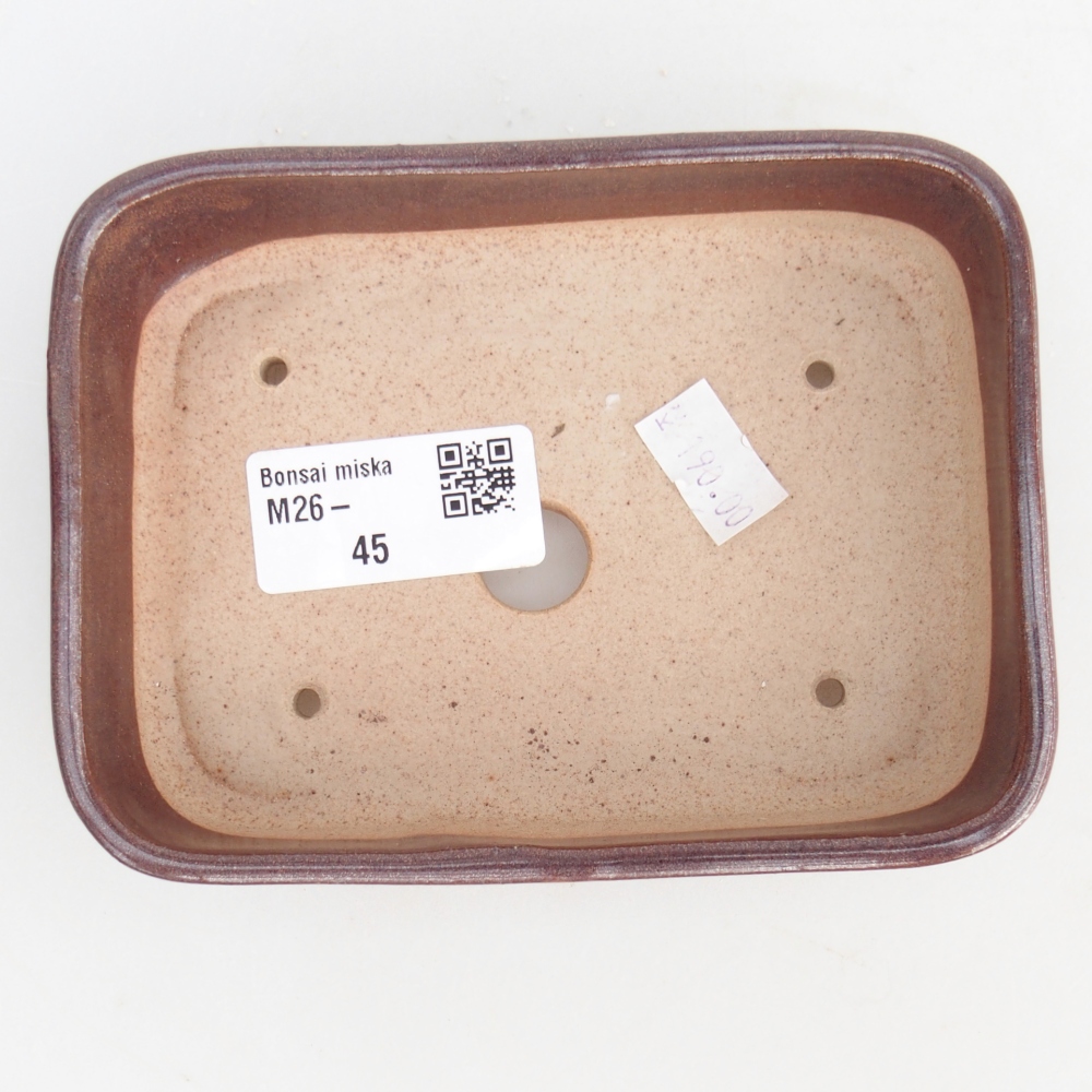 Bonsaischale aus Keramik 12,5 x 9,5 x 3,5 cm, braun