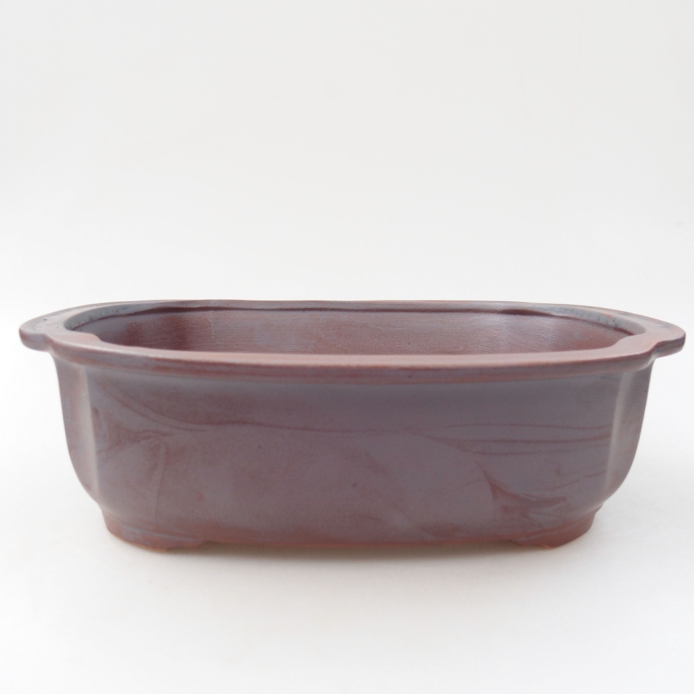 Bonsaischale aus Keramik 24,5 x 21 x 7 cm, metallfarben