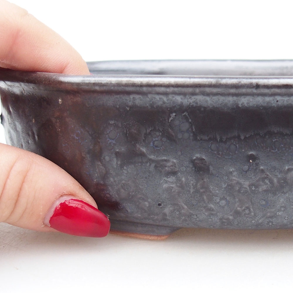 Bonsaischale aus Keramik 19 x 14 x 5 cm, Farbe rot