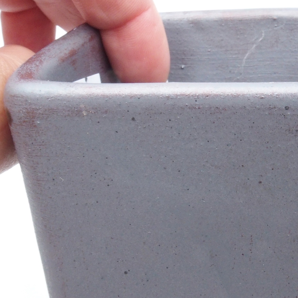 Bonsaischale aus Keramik 8,5 x 8,5 x 10,5 cm, metallfarben