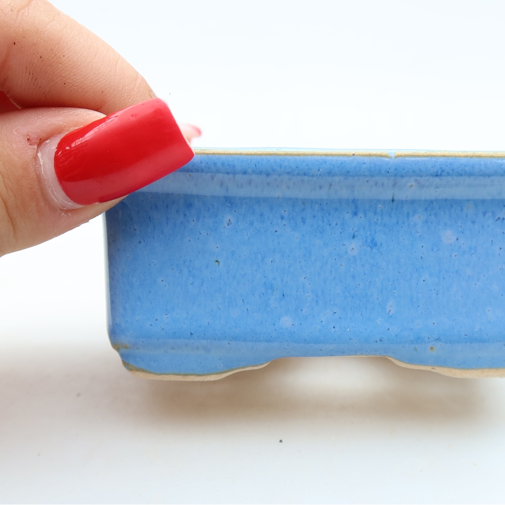 Keramik-Bonsai-Schale 8 × 6,5 × 3,5 cm, Farbe: Blau