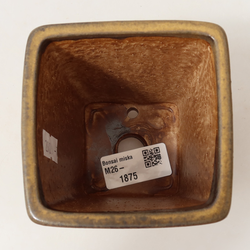 Keramik-Bonsai-Schale 8,5 x 8,5 x 10,5 cm, Farbe: braun
