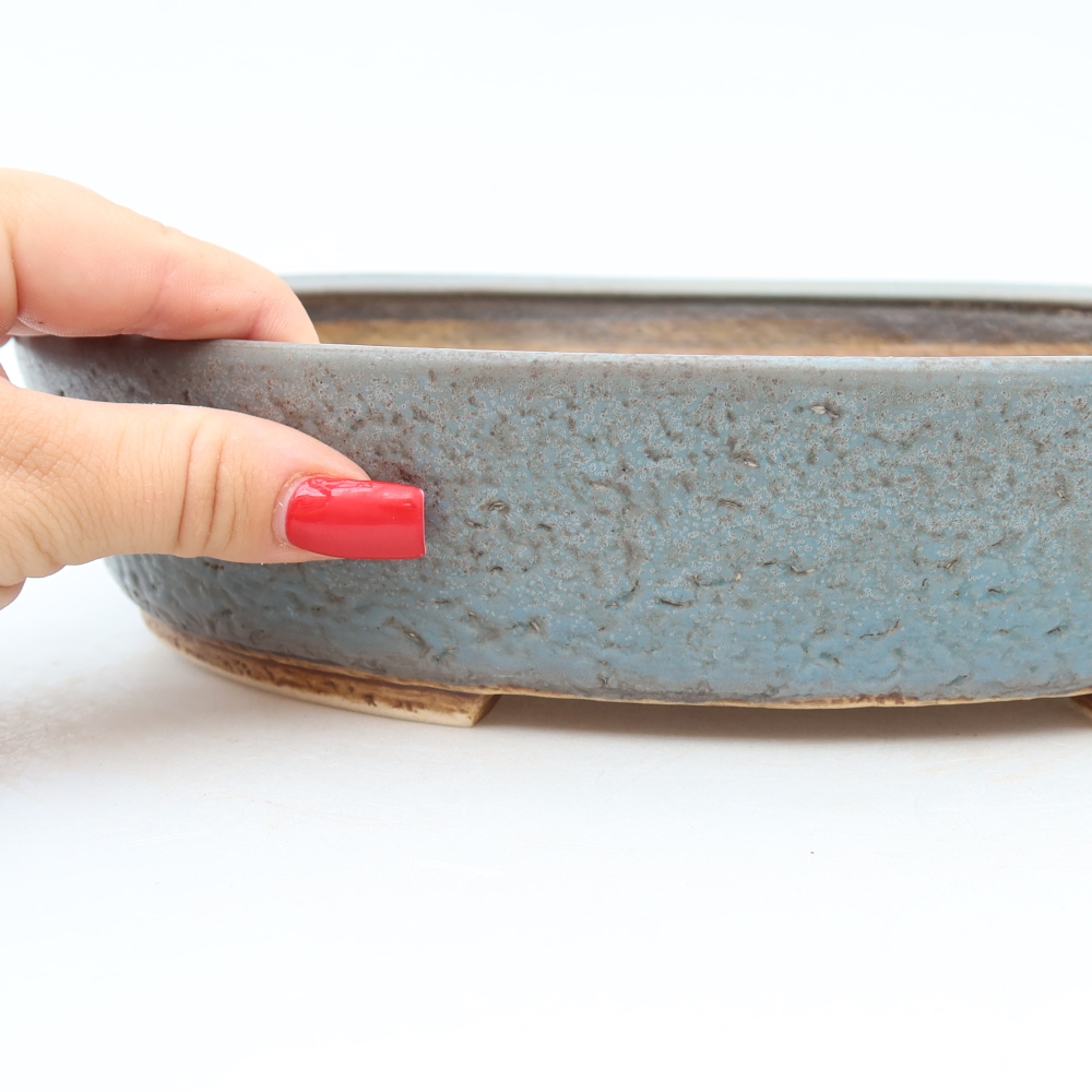Keramik-Bonsai-Schale 27 x 24 x 5,5 cm, Farbe: Blau