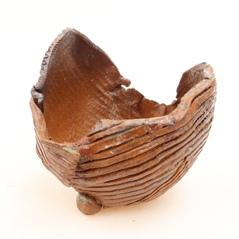 Keramikschale  11 x 9 x 10,5 cm, Farbe: braun