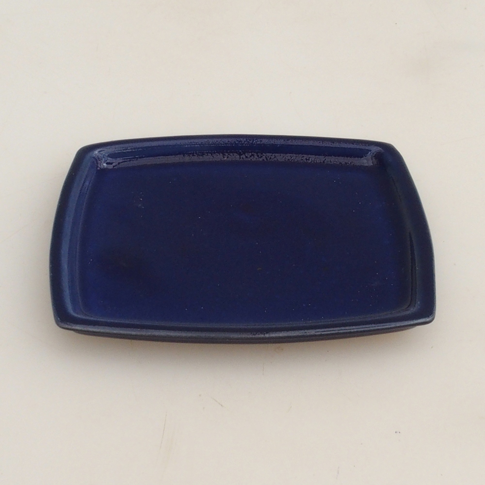 Keramische Untertasse H11 - 11,5 x 9,5 x 1 cm - blau