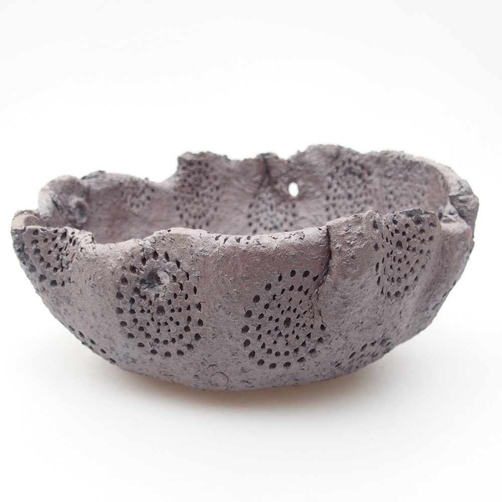 Keramikschale 14 x 12 x 6,5 cm , Metallic-Farbe