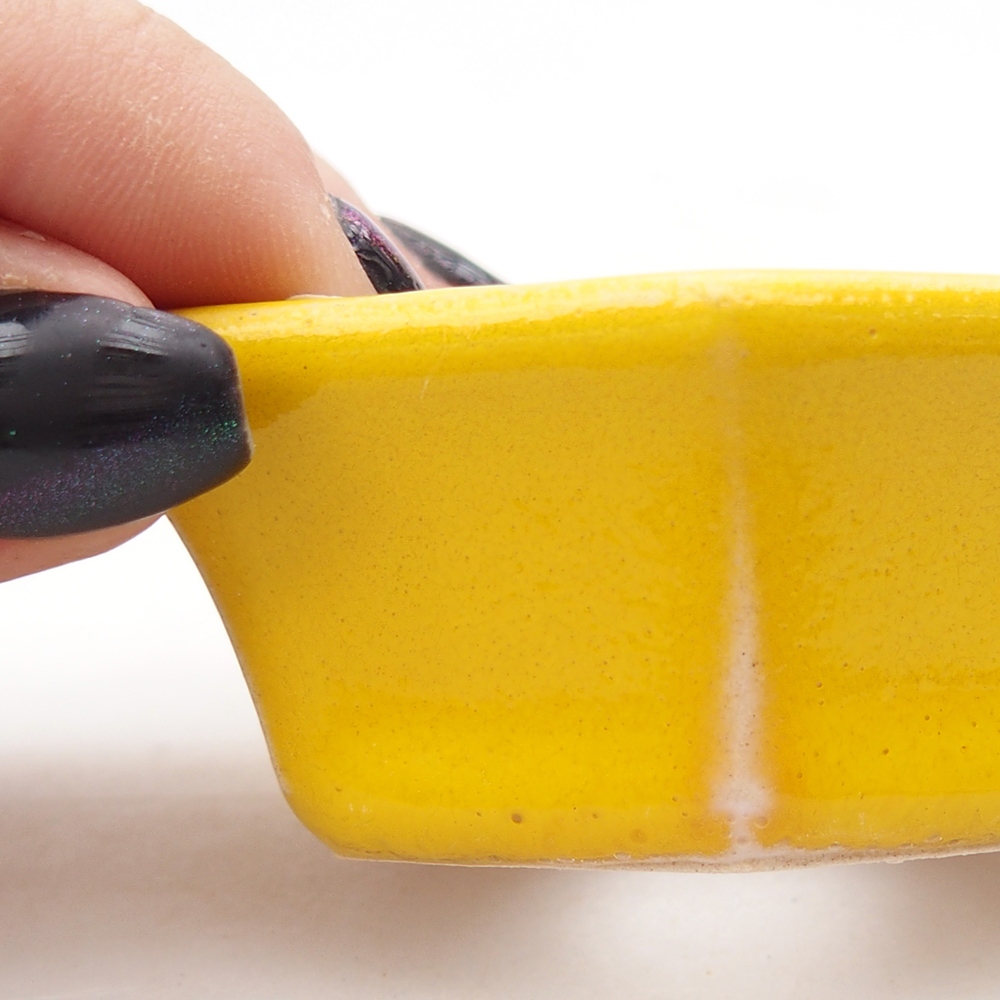 Mini-Bonsaischale 6 x 5,5 x 2,5 cm, gelb