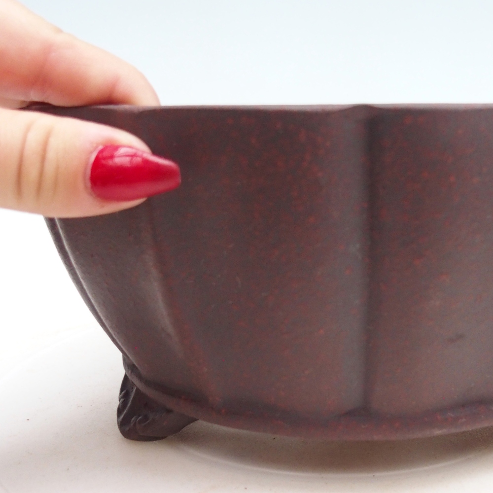 Bonsaischale aus Keramik 19 x 19 x 9,5 cm, braun