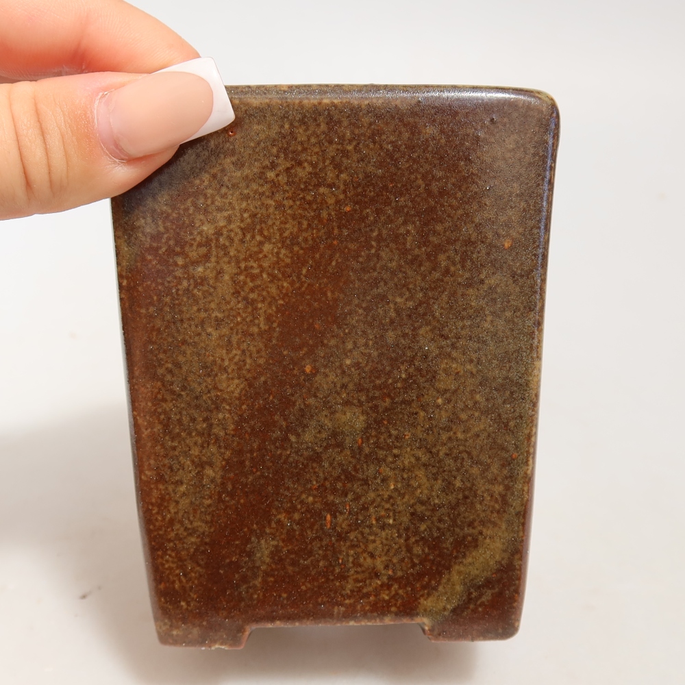 Bonsaischale aus Keramik 7,5 x 7,5 x 9,5 cm, braun