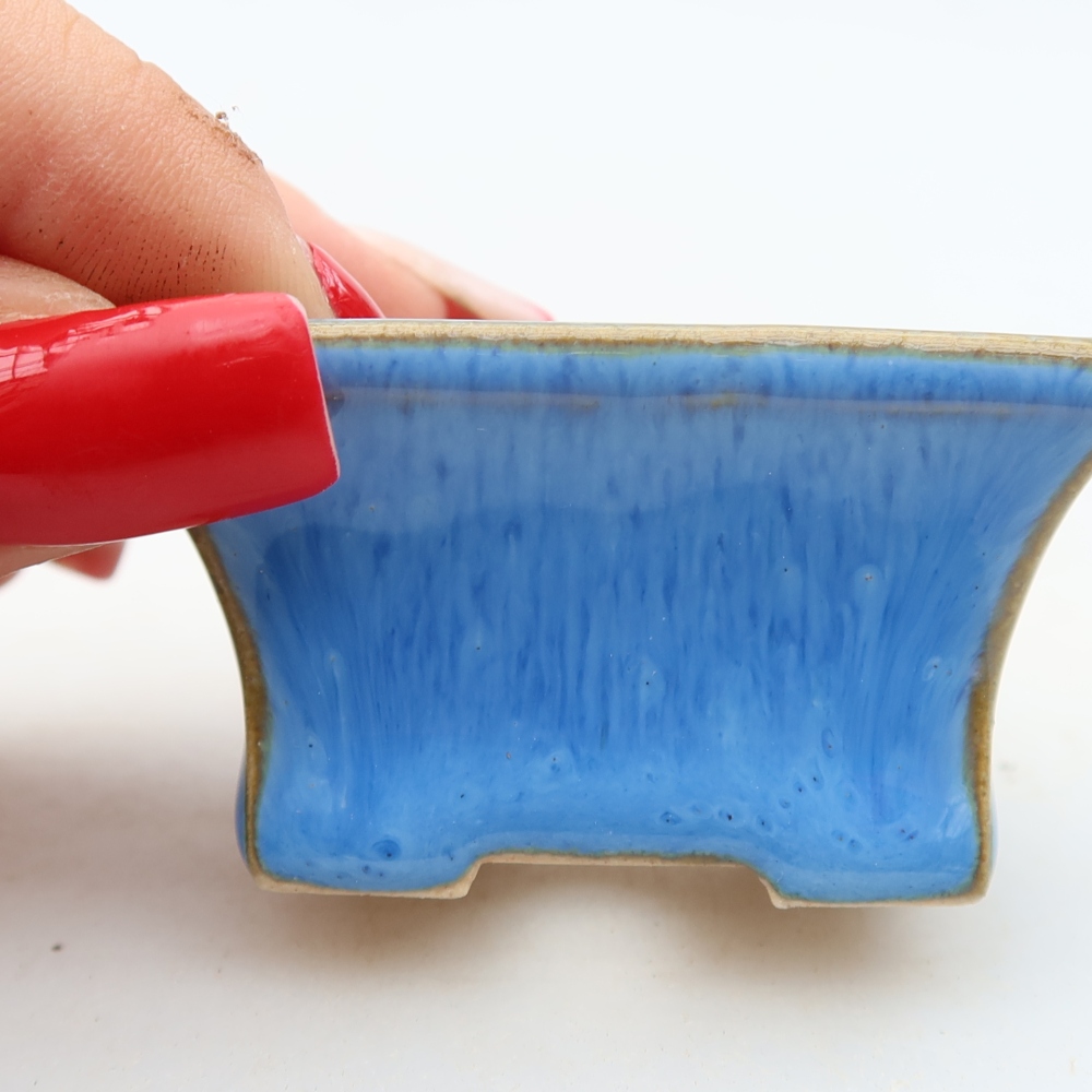 Keramik-Bonsai-Schale, 5,5 x 3,5 x 3 cm, Farbe: Blau