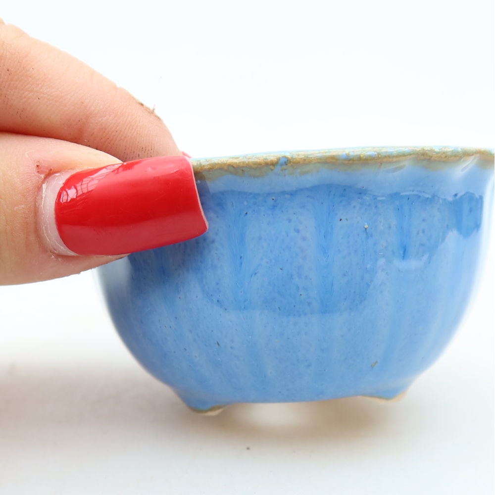 Keramik-Bonsai-Schale 7 x 7 x 4 cm, Farbe: Blau