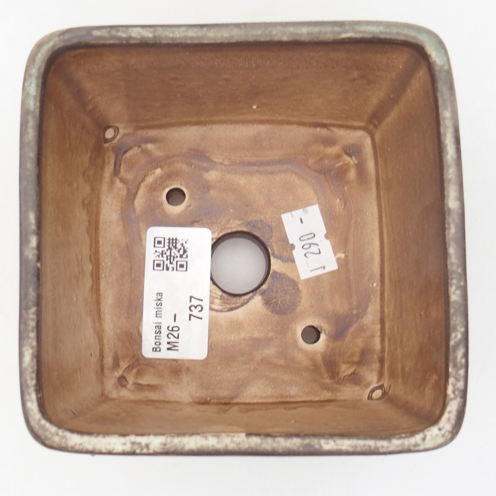 Bonsaischale aus Keramik 11 x 11 x 7 cm, grün