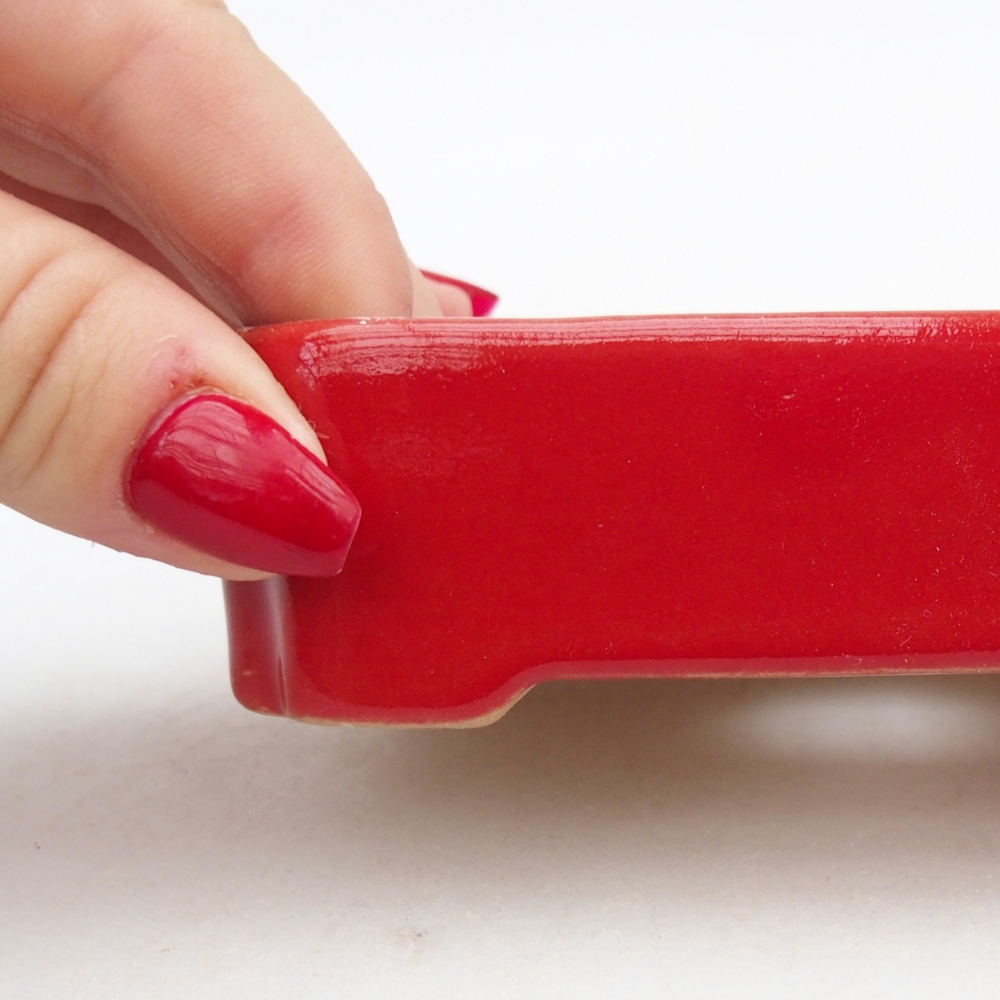 Bonsaischale aus Keramik 11 x 9 x 3 cm, Farbe rot