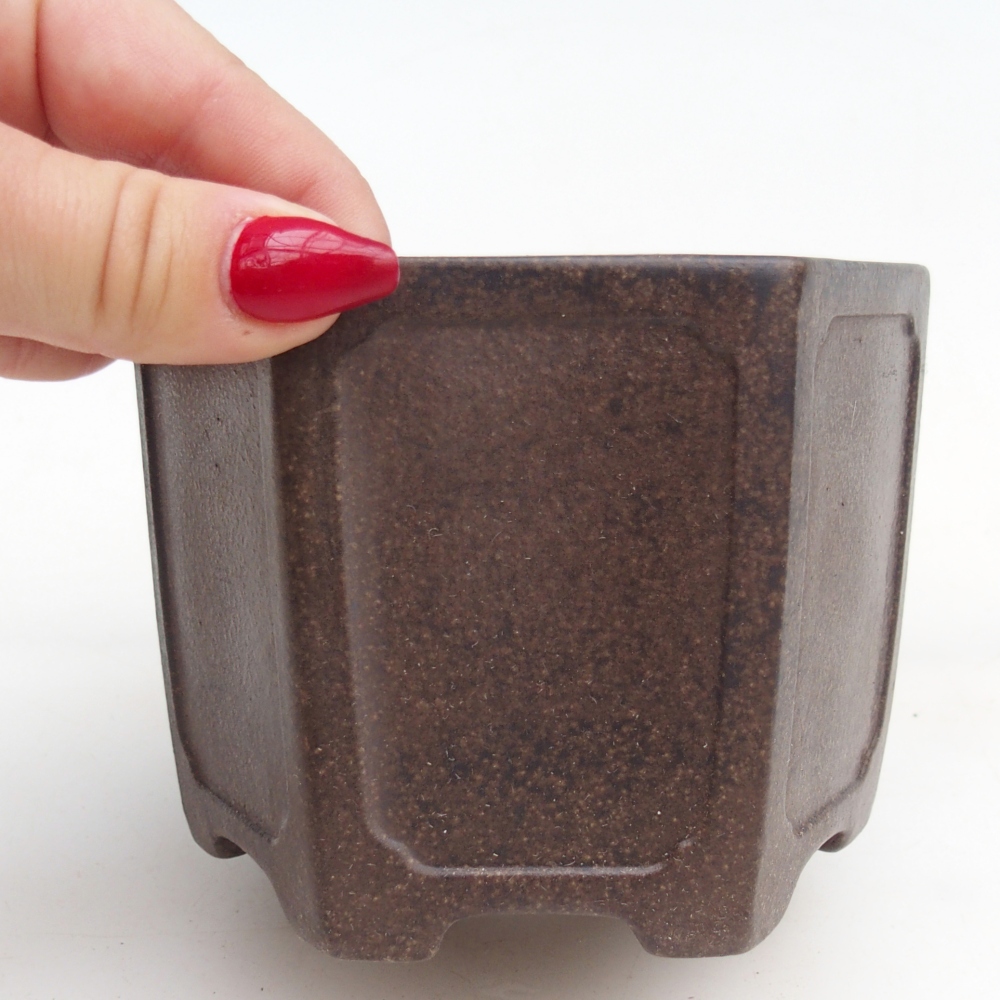 Bonsaischale aus Keramik 11 x 10 x 8,5 cm, Farbe bräunlich ocker