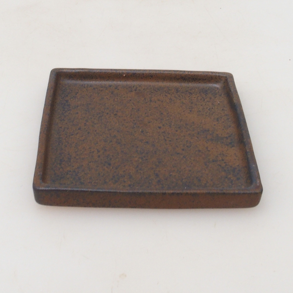 Bonsai-Schale quadratisch M - 10 x 10 x 1,5 cm - braun
