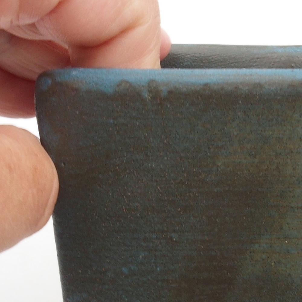 Bonsaischale aus Keramik 8,5 x 8,5 x 8,5 cm, Farbe blau