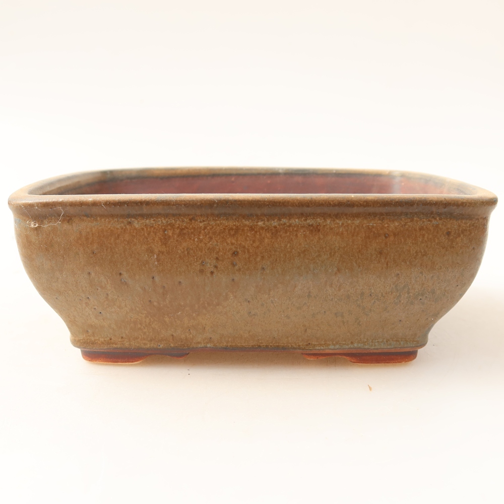 Keramik-Bonsai-Schale, 15 x 12,5 x 5,5 cm, Farbe: braun