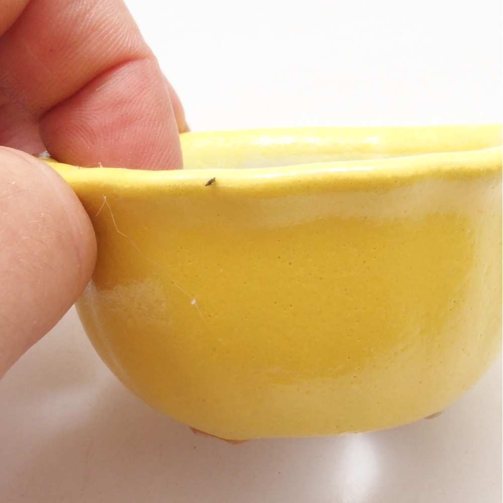 Bonsaischale aus Keramik 7 x 3 x 3,5 cm, gelb