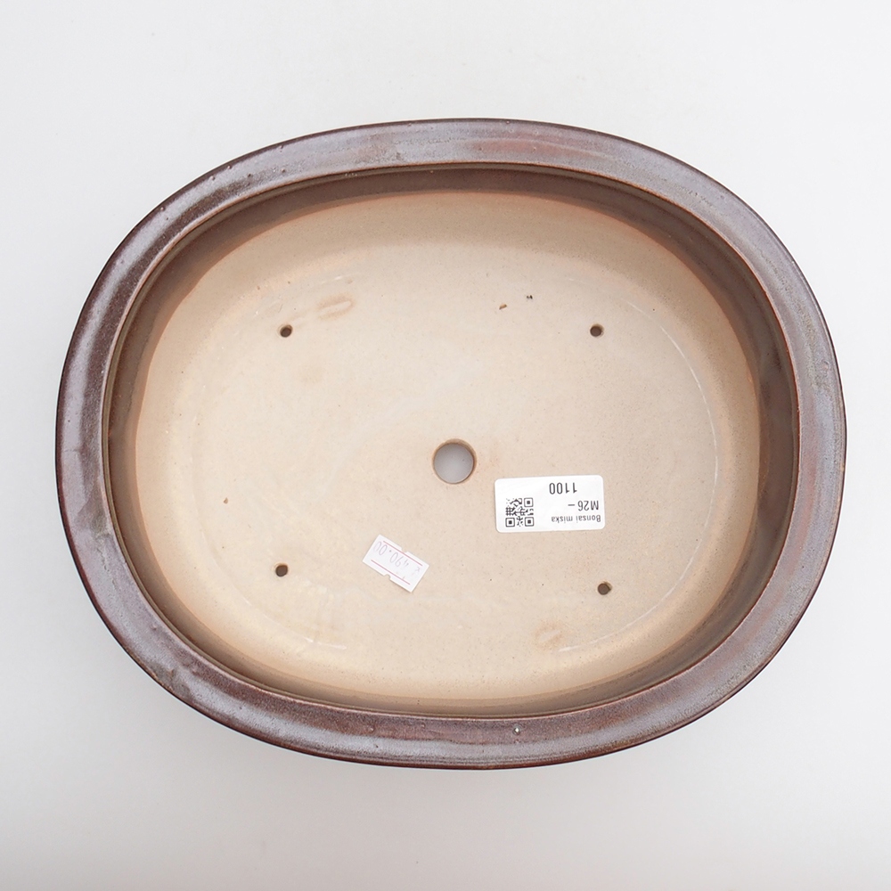 Bonsaischale aus Keramik 25 x 20,5 x 8 cm, braun