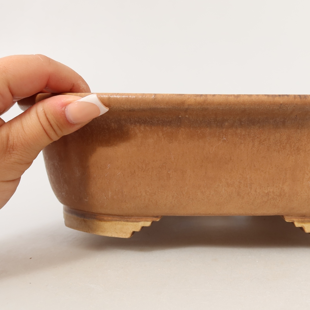 Keramik-Bonsai-Schale, 25 × 21,5 × 7,5 cm, Farbe: Rosa