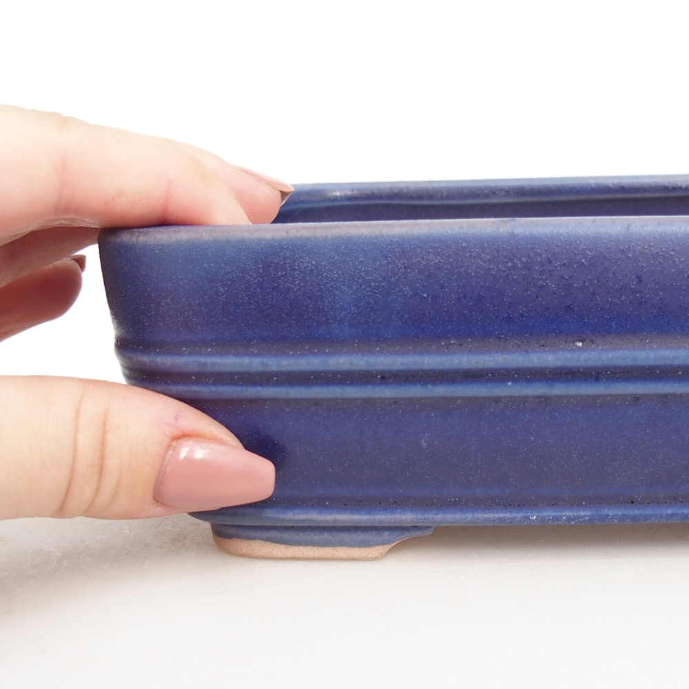 Bonsaischale aus Keramik 16,5 x 12 x 5,5 cm, Farbe blau