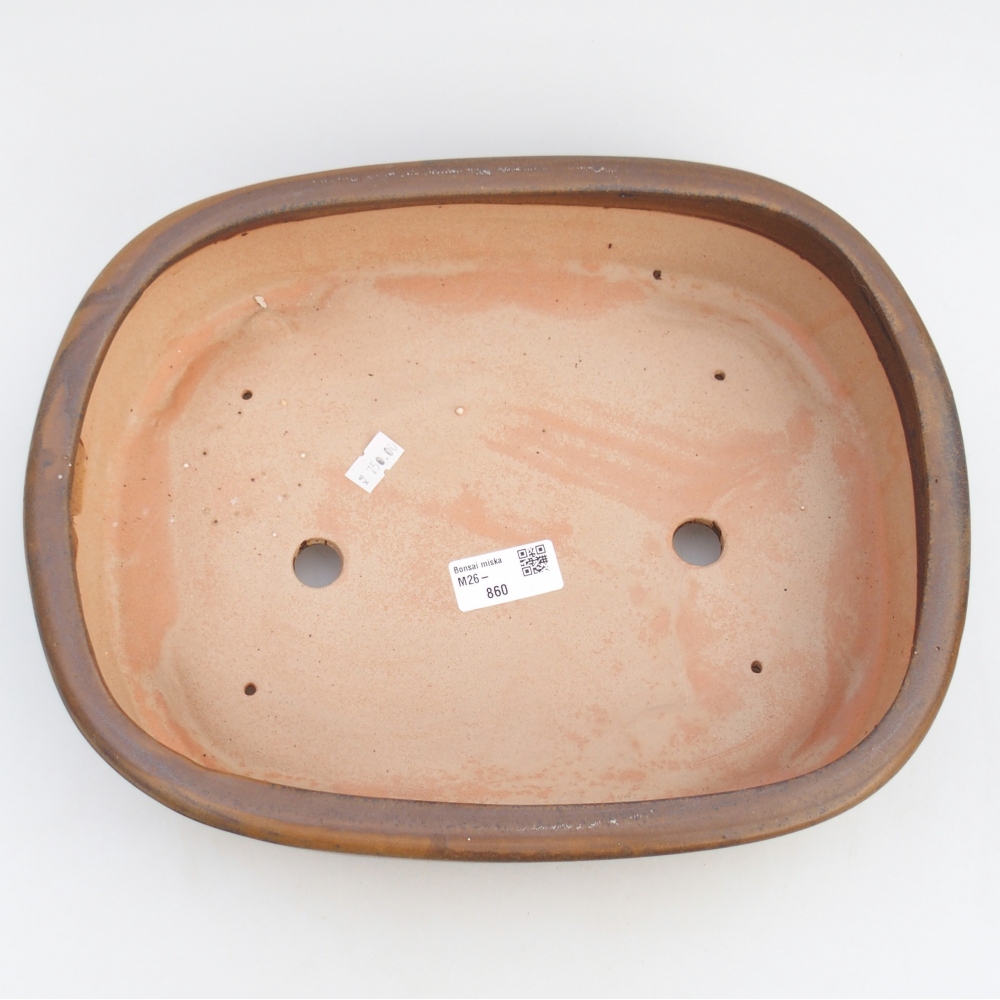 Bonsaischale aus Keramik 31,5 x 25 x 8 cm, braun