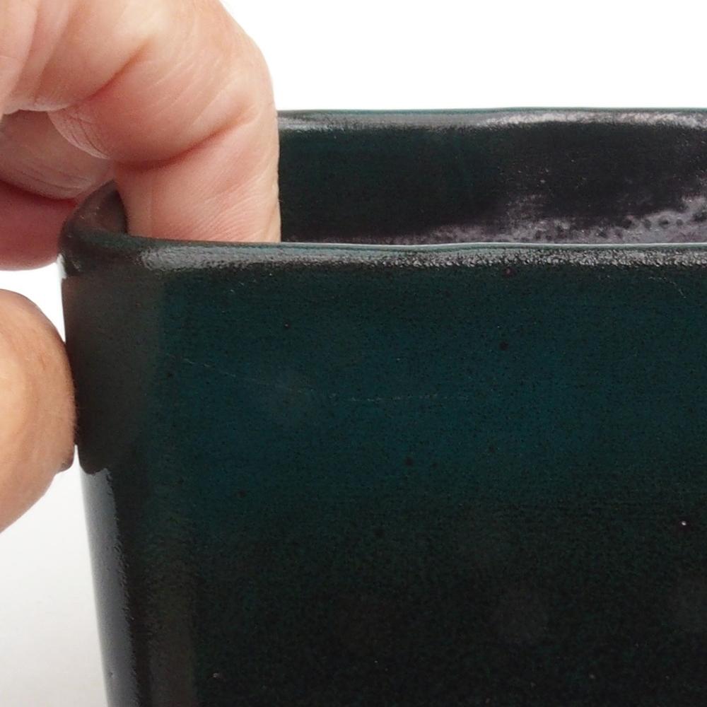 Bonsaischale aus Keramik 10 x 10 x 8 cm, grün