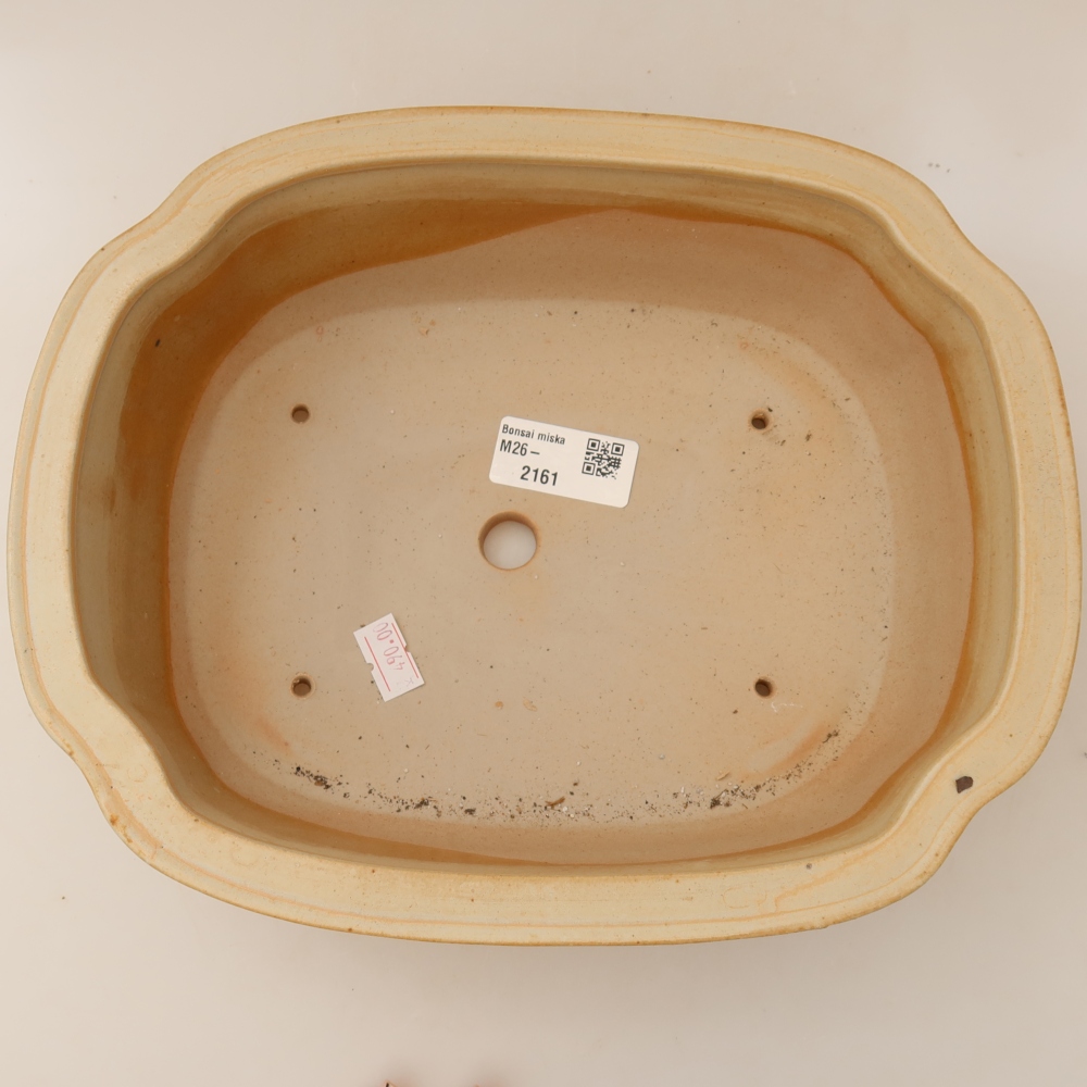 Keramik-Bonsai-Schale 24,5 x 21 x 7,5 cm, Farbe: Beige