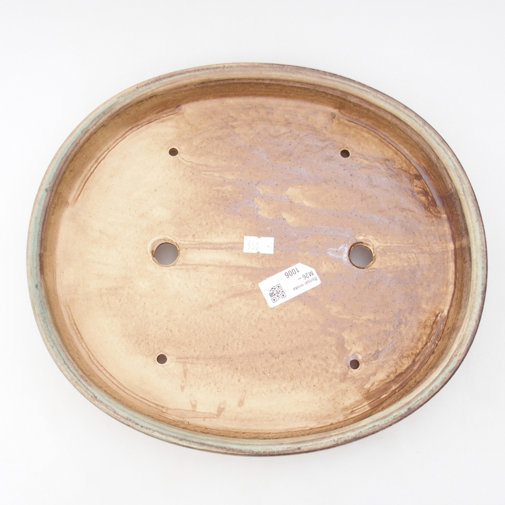 Bonsaischale aus Keramik 30,5 x 27 x 4 cm, grün