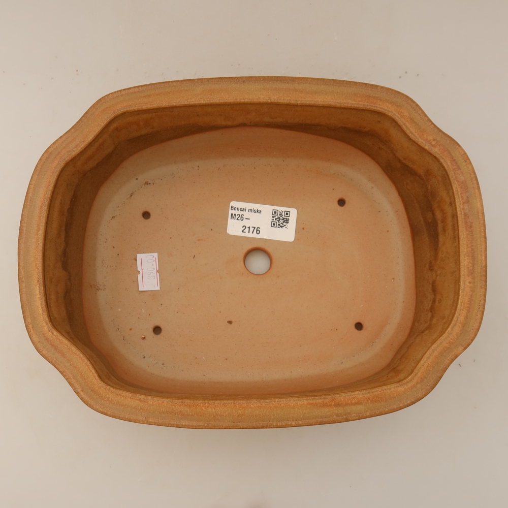 Bonsaischale aus Keramik 23 x 19 x 7 cm, braun
