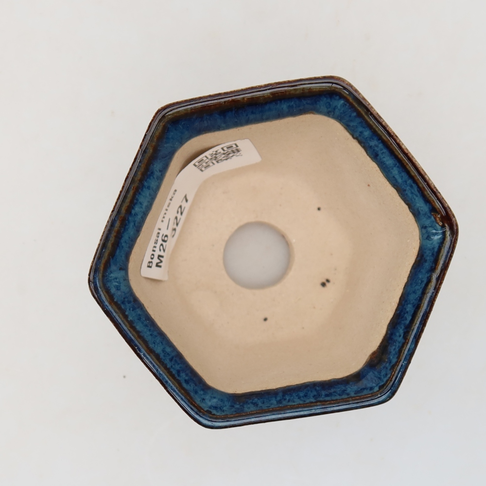 Keramik-Bonsai-Schale, 7 x 6,5 x 5 cm, Farbe: Blau