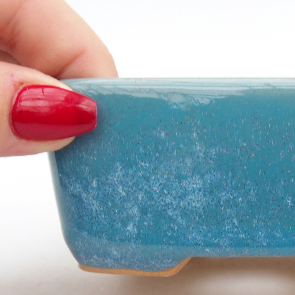 Bonsaischale aus Keramik 10,5 x 8,5 x 4 cm, Farbe blau