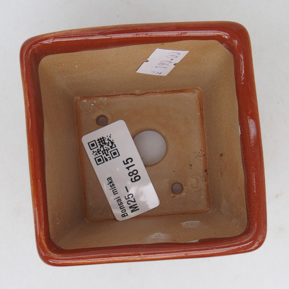 Bonsaischale aus Keramik 7,5 x 7,5 x 7 cm, braun