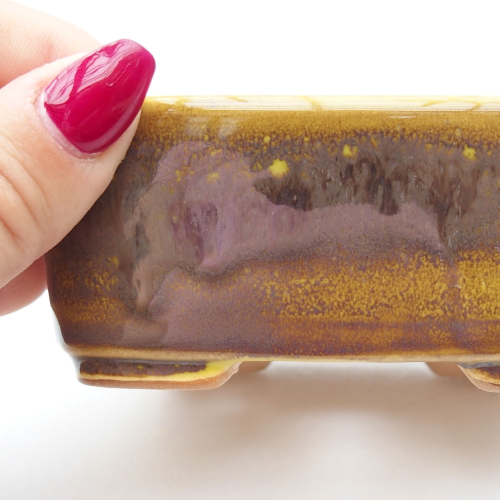 Bonsaischale aus Keramik 11 x 9,5 x 4,5 cm, gelb